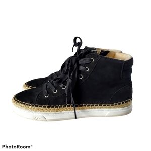 UGG Black Suede High Top Gradie Sneakers 9.5